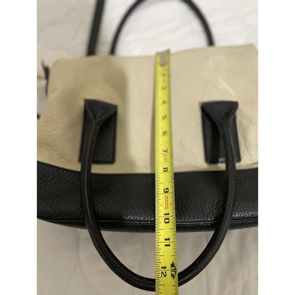 Kate Spade Southport Avenue Carmen Convertible Satchel Cream Black Leather Bag - Picture 3 of 12